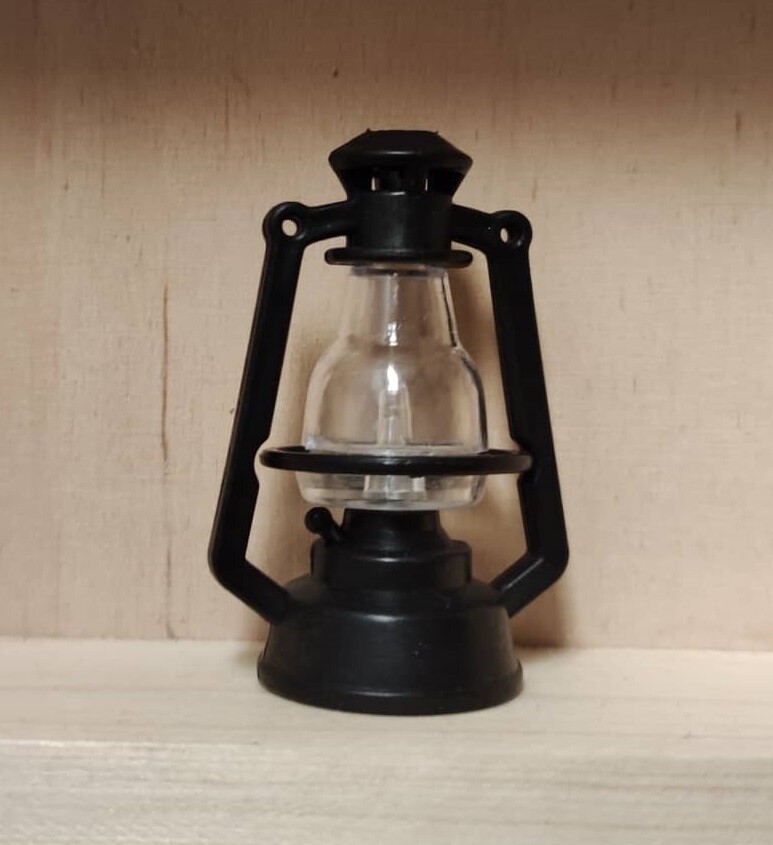 Miniatur Öllampe ohne LED Licht, Vintage Laterne - Wichteltür Zubehör. Miniaturgarten. Dekoartikel