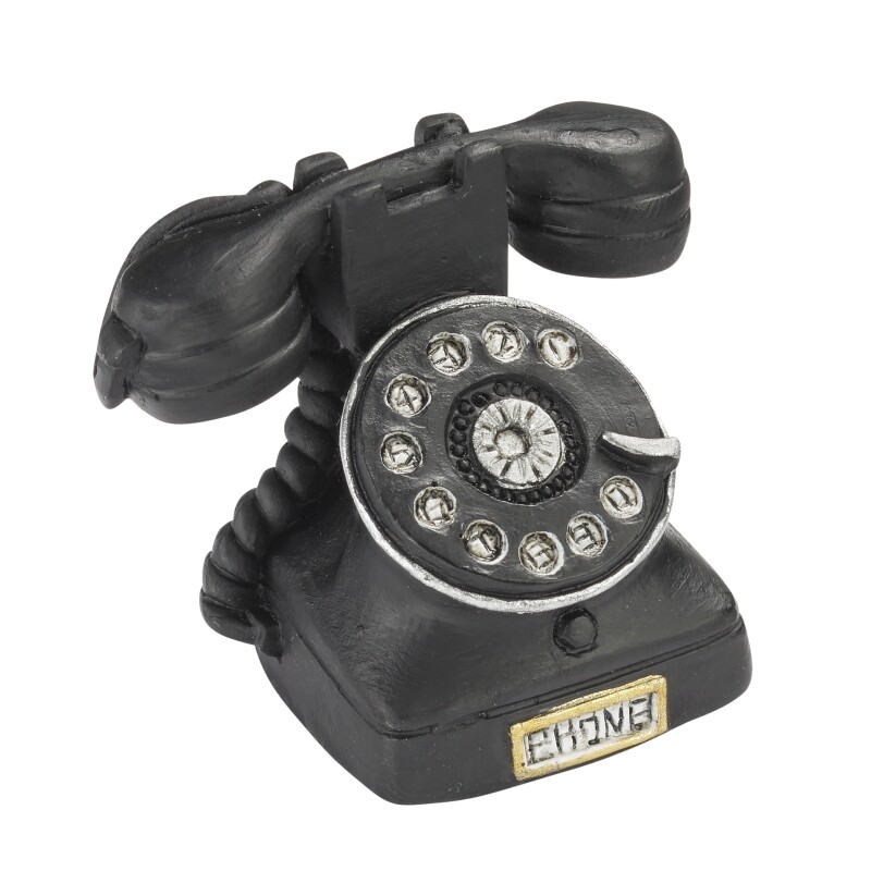 Miniatur Telefon schwarz. Wichteltür Zubehör. Dekoartikel