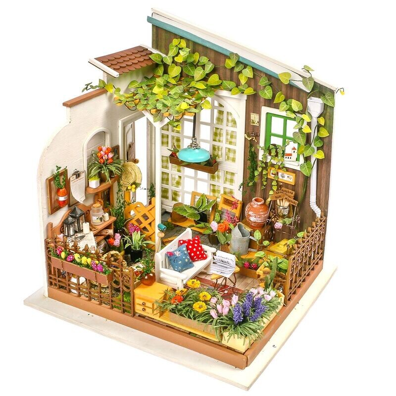 Robotime DIY House Miller's Garten. Rolife Haus Miller's Garden 19,5 x 18,3 x 21cm. Miniaturen DIY Set.. Dekoartikel