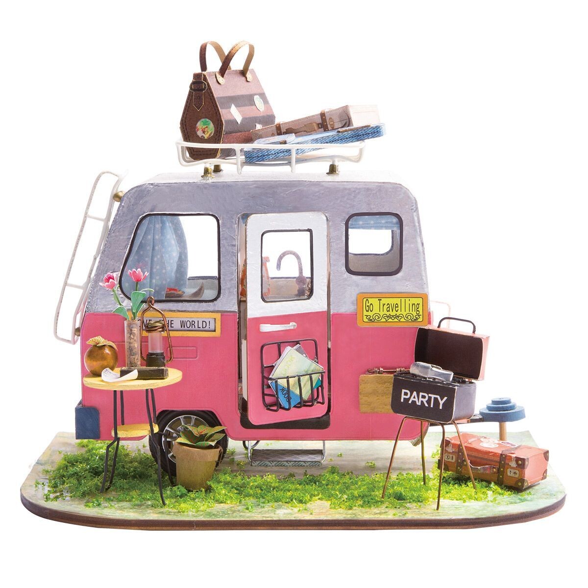 Miniatur Happy Camper Bastel-Set. DIY Miniature House von Robotime. Dekoartikel