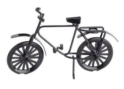 Miniatur Fahrrad schwarz ca. 9,5x6cm. Wichteltür Zubehör. Dekoartikel