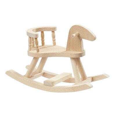Miniatur Schaukelpferd, 6cm, Holz. Wichteltüren Zubehör. Dekoartikel