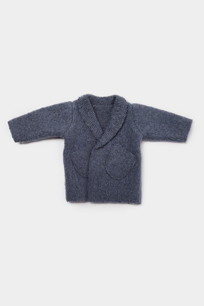 Bouclé-Mantel Grau-Blau Bouclé-Mantel Grau-Blau