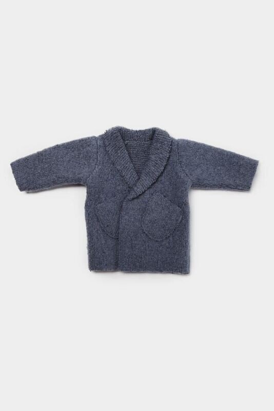 Bouclé-Mantel Grau-Blau