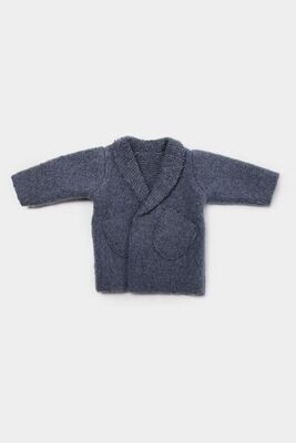 Bouclé-Mantel Grau-Blau