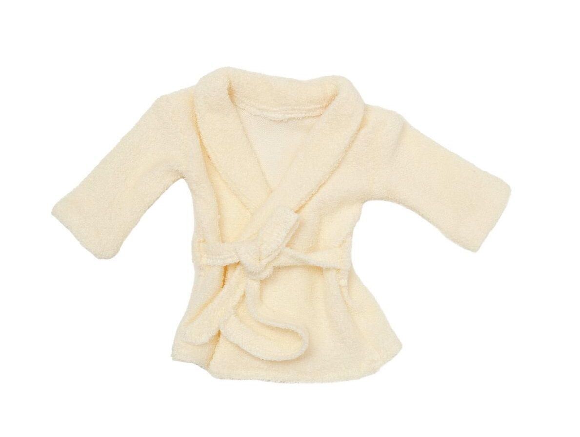 Bademantel weiß (für 23 cm Bären). Dekoration. Gebraucht