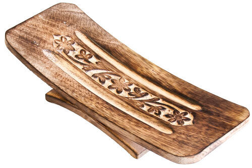 Räucherstäbchenhalter Blumen superbreit aus Holz 26 cm