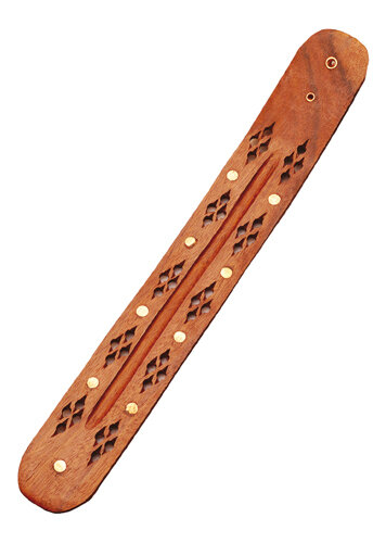 Räucherstäbchenhalter Holz mit ausgeschnitztem Motiv