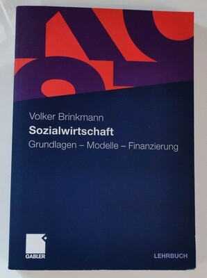 Volker Brinkmann - Sozialwirtschaft. Grundlagen - Modelle - Finanzierung  (antiquarisch)