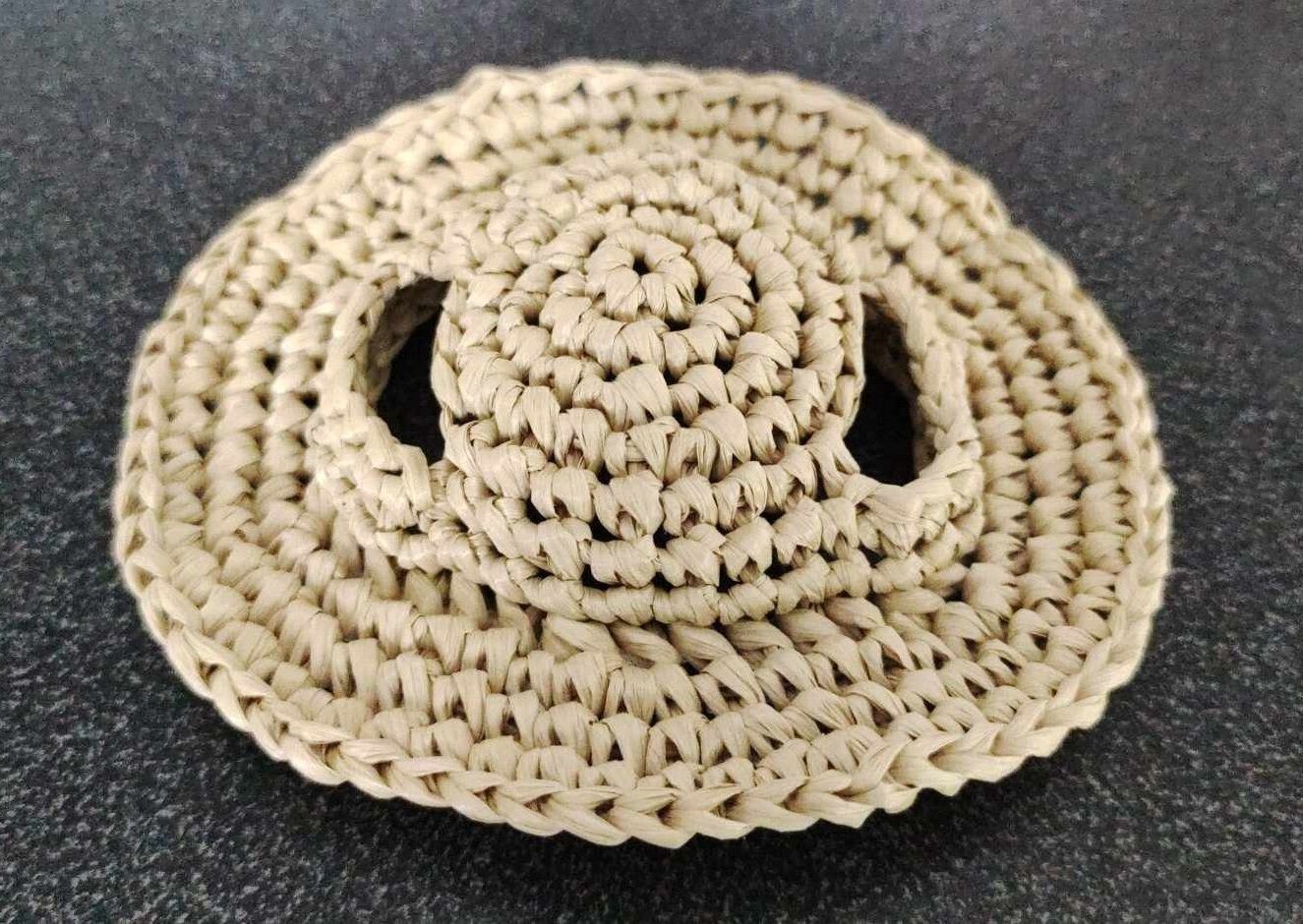 Strohhut. Kleiner Hut hell. Sage - Salbei. (Für 23 cm Bären). Dekoartikel. Gebraucht