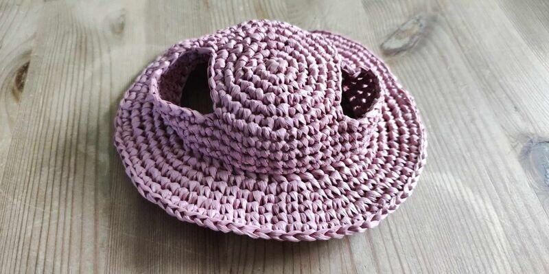 Strohhut. großer Hut Pink (Für 40 cm Bären). Dekoartikel. Gebraucht