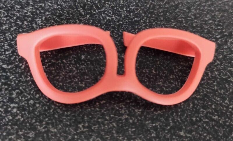 Brille Apricot dunkel. Für Bären 23 cm. Plastik. Metall. Dekoration. Gebraucht