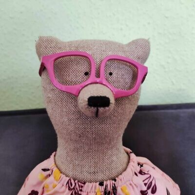 Philomena Kloss Brille Pink. Für Bären 40 cm. Plastik. Metall. Dekoartikel