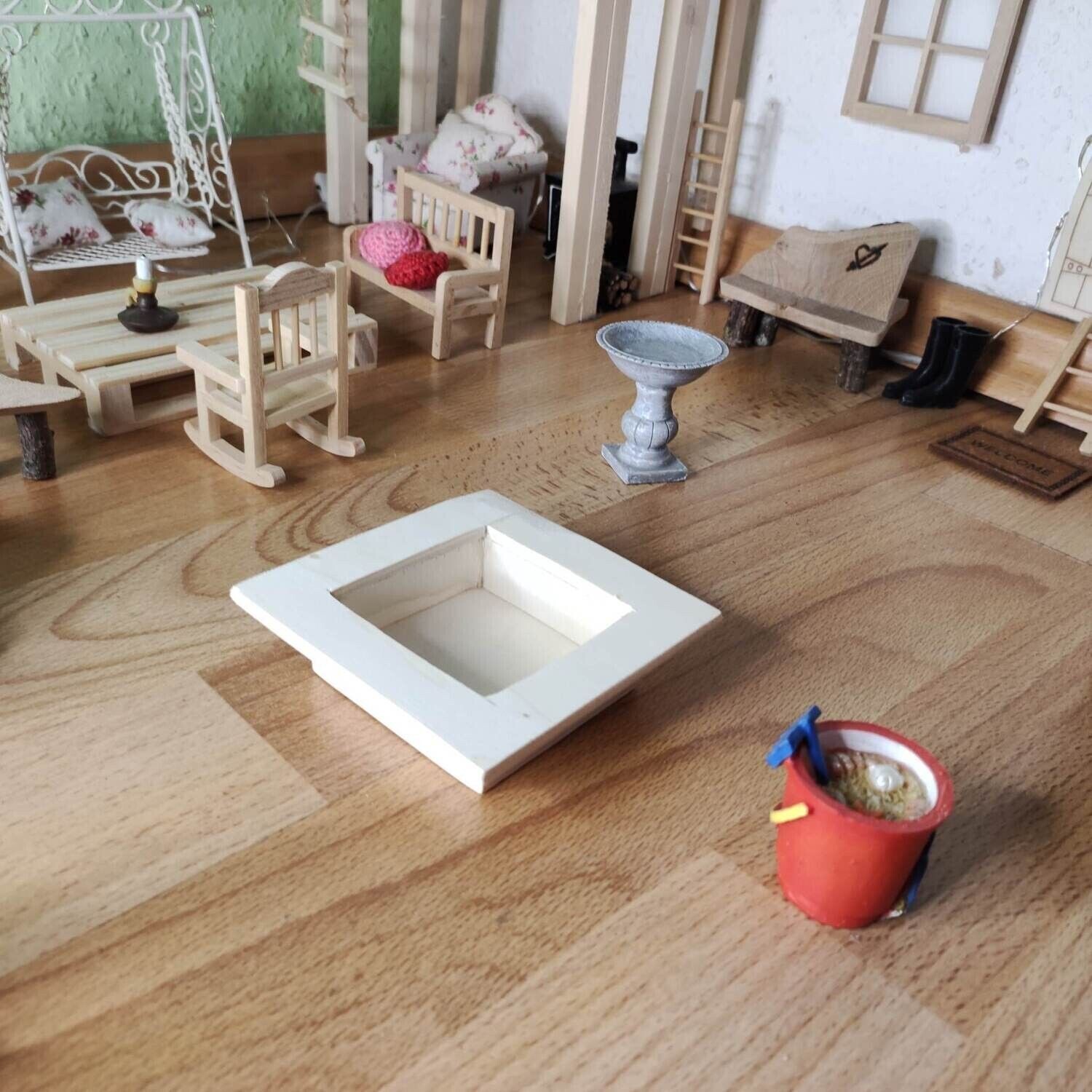 Miniatur Sandkasten. Wichteltür Zubehör. Miniaturgarten. Feentür. Dekoartikel