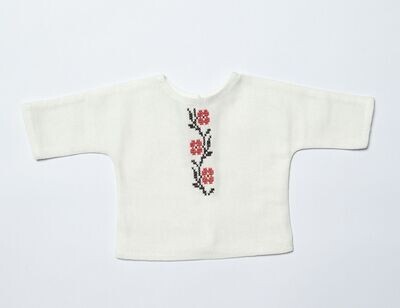 Gesticktes Shirt Vyshyvanka mit Blumen Ornament bestickt. Traditionelle Tracht. Für 23 cm Bären. Dekoartikel. Gebraucht