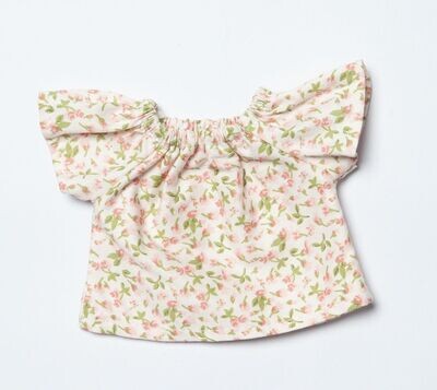 Kleine Bluse Blumenmuster (für 23 cm Bären). Baumwolle. Dekoartikel. Gebraucht