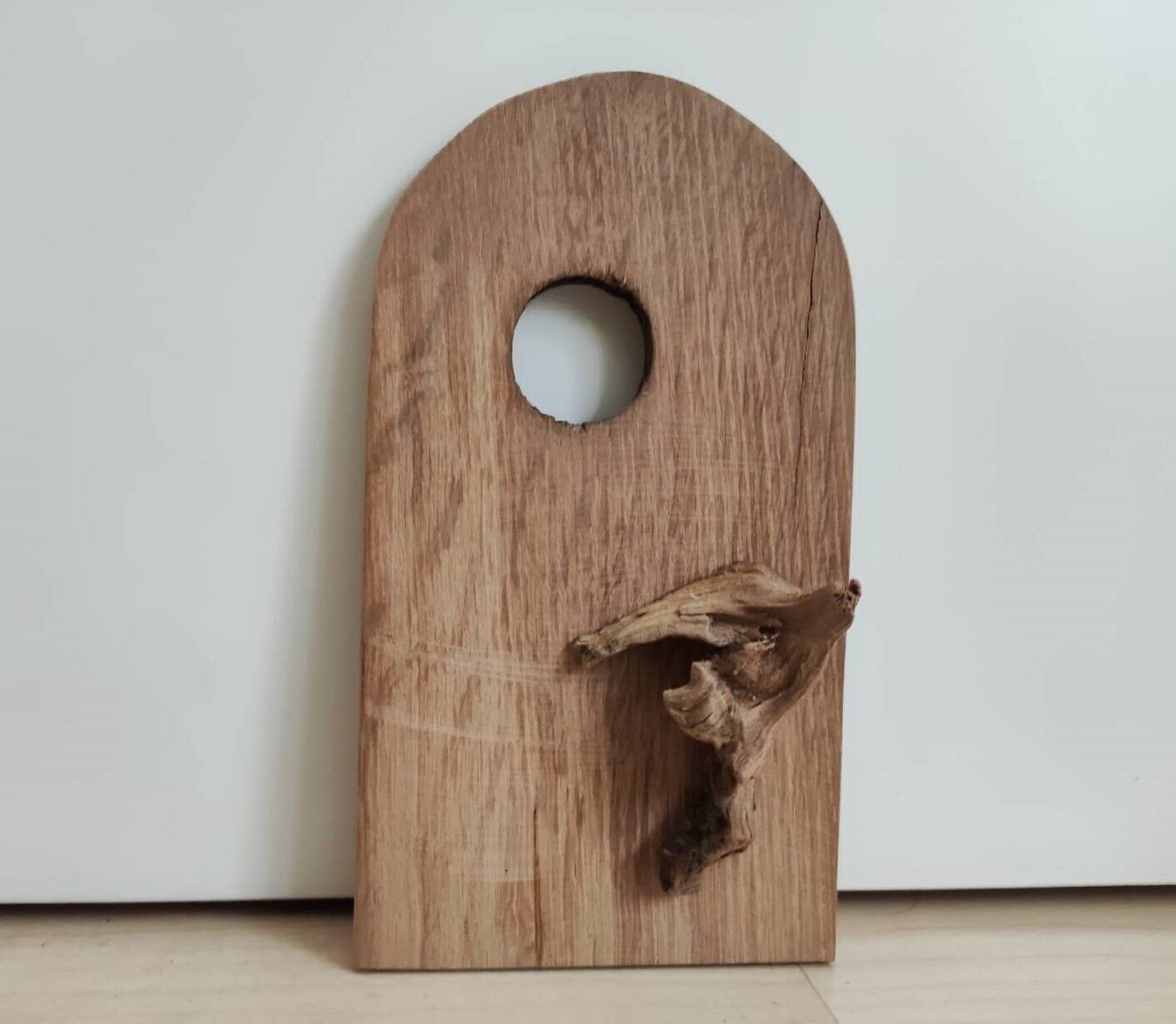 Wichteltür 18 cm, Eichenholz. Unikat. Zubehör für Nisse, Weihnachtswichtel. Feentür. Dekoartikel