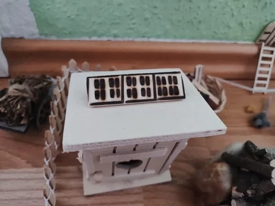 Miniatur Solarpanel aus Holz. Wichteltür Zubehör. Dekoartikel