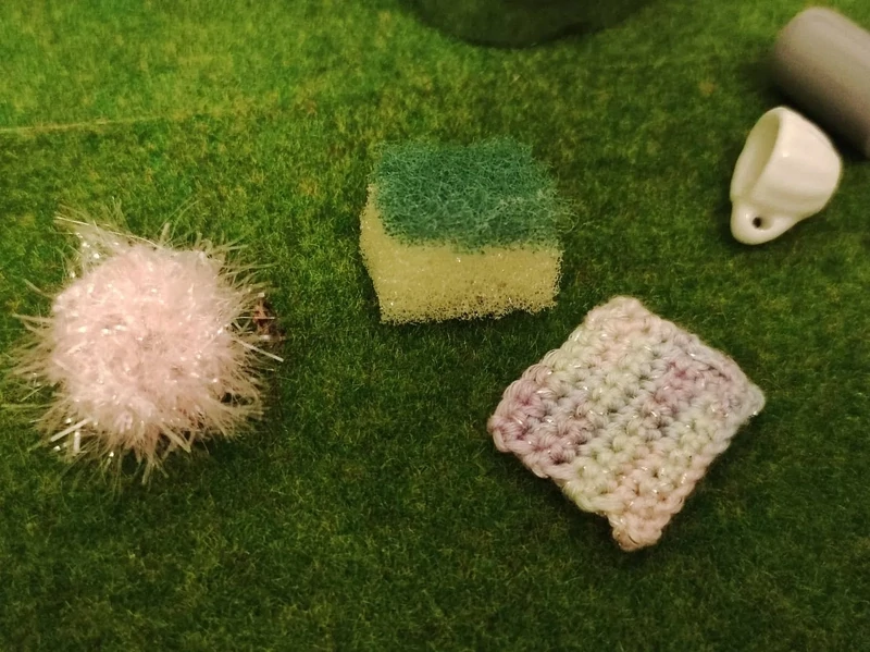 Miniatur Spuelset 2 cm rosa