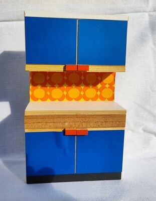 Vintage Schrank Blau für Puppenstube oder Mäusehaus. Fehlerhaft. Dekoartikel