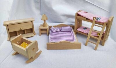 Puppenstuben Möbel Set Beluga. Schlafzimmer und Kinderzimmer. Dekoartikel. Puppenhaus. Gebraucht