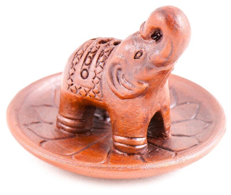 Räucherhalter Elefant auf Lotusblume ca. 8 cm Räucherstäbchenhalter für alle Größen