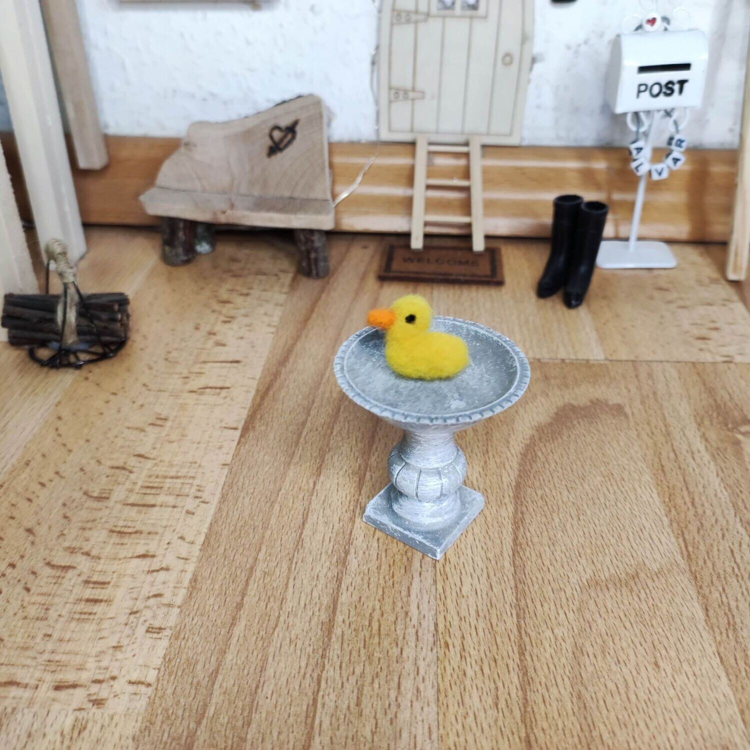 Miniatur Ente. Filzente 2 cm - Wolle. Wichteltür Zubehör. Oster Dekoration. Dekoartikel