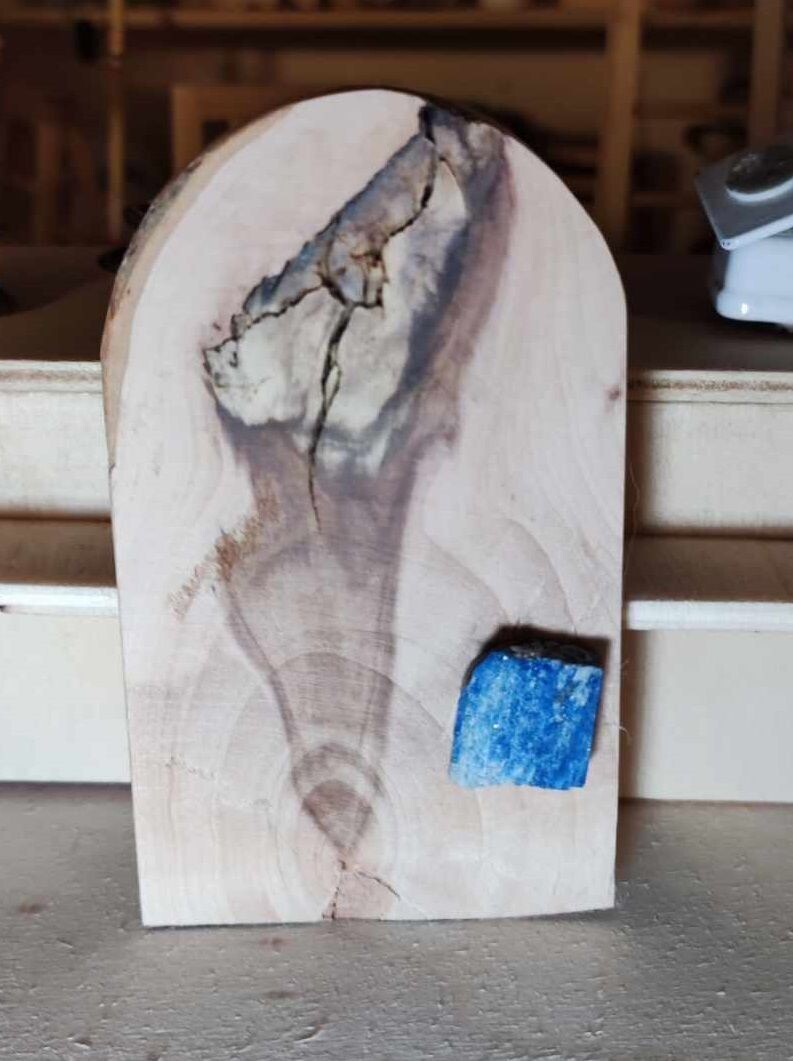 Magische Wichteltür 8,5 cm, Buchenholz. Unikat. Dekoartikel