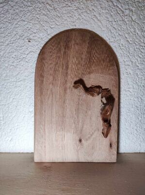 Wichteltür mit Holzgriff 11,5 cm, Buchenholz. Unikat. Dekoartikel