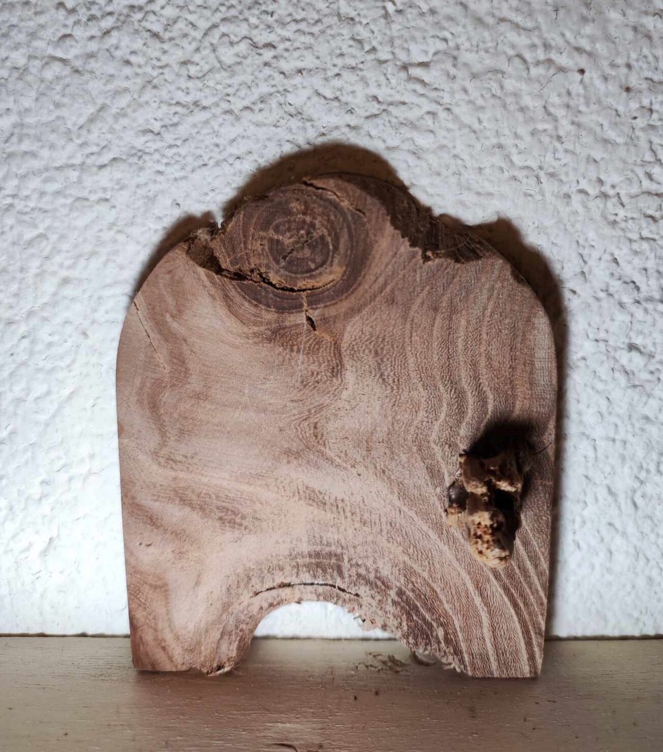 Wichteltür mit Mauseloch 7,5 cm aus Naturholz. Dekoartikel