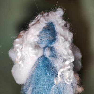 Filzengel  Blue Star zum Aufhängen. Nadelgefilzt. Wolle. Dekoartikel