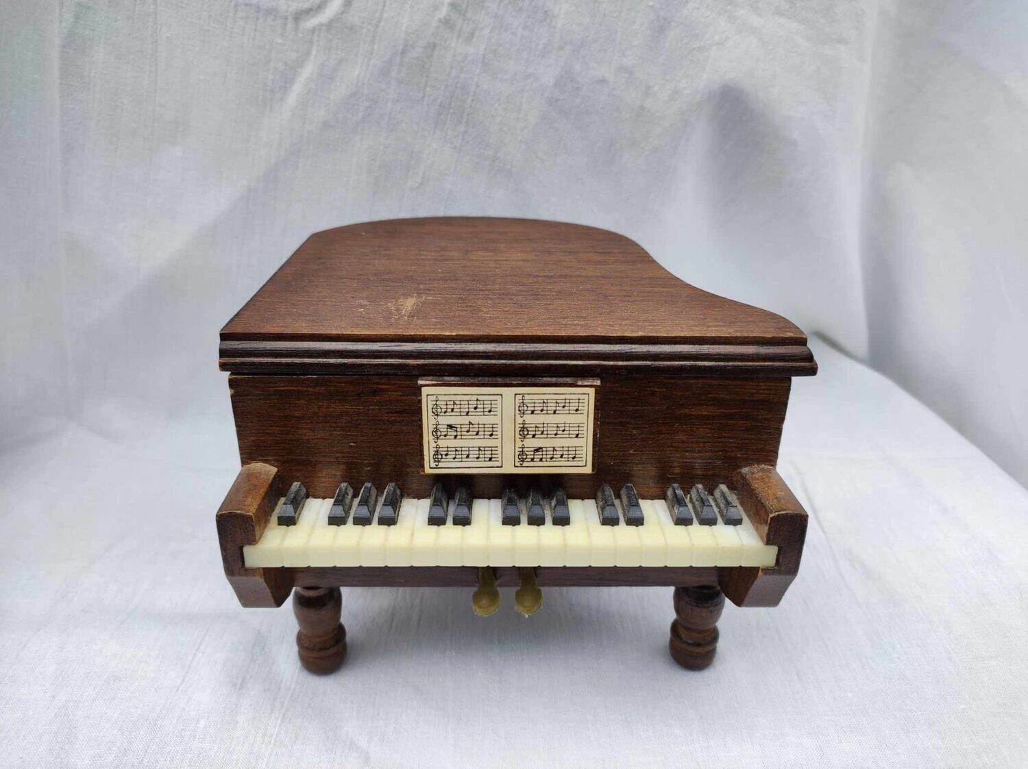Miniatur Flügel. Klavier mit 6 Untersetzern. Holz.  Braun. Dekoartikel. Gebraucht