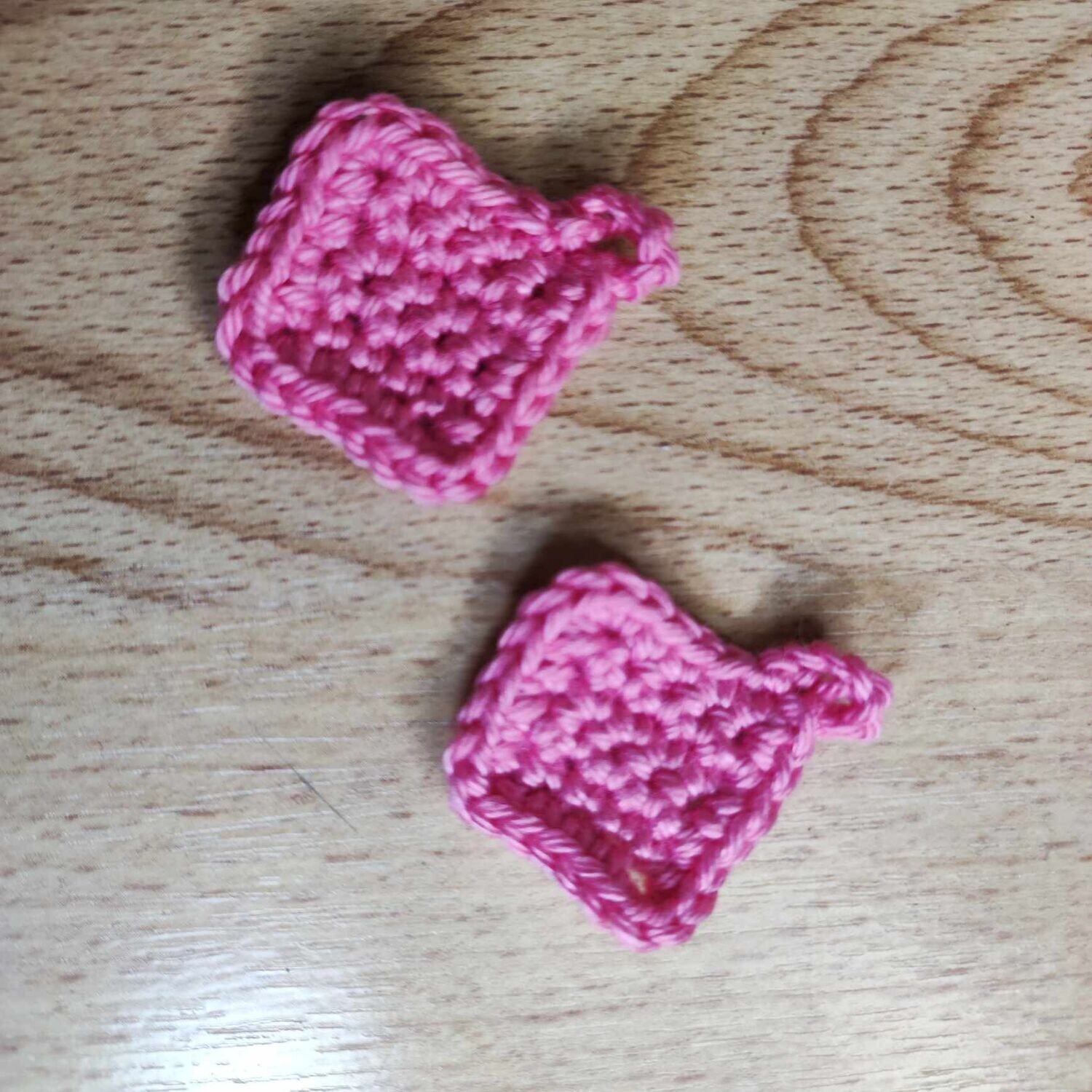 Miniatur Topflappen 2,5 cm. Rosa. Wichteltür Zubehör. Baumwolle. Dekoartikel