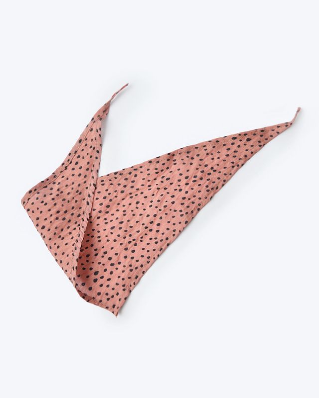Gepunktetes Tuch. Viskose. Für 40 cm Bären. Rosa mit schwarzen Punkten. Dekoartikel. Gebraucht