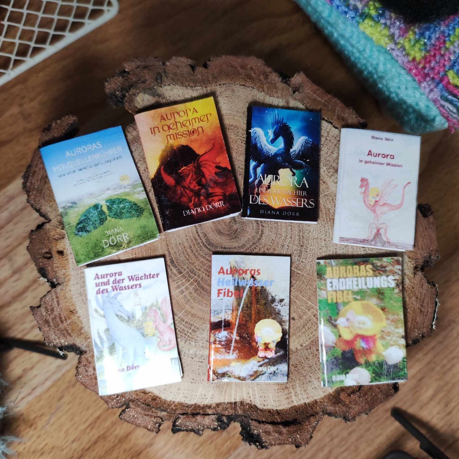 7 Miniatur Bücher. Wichteltür Zubehör. Dekoartikel