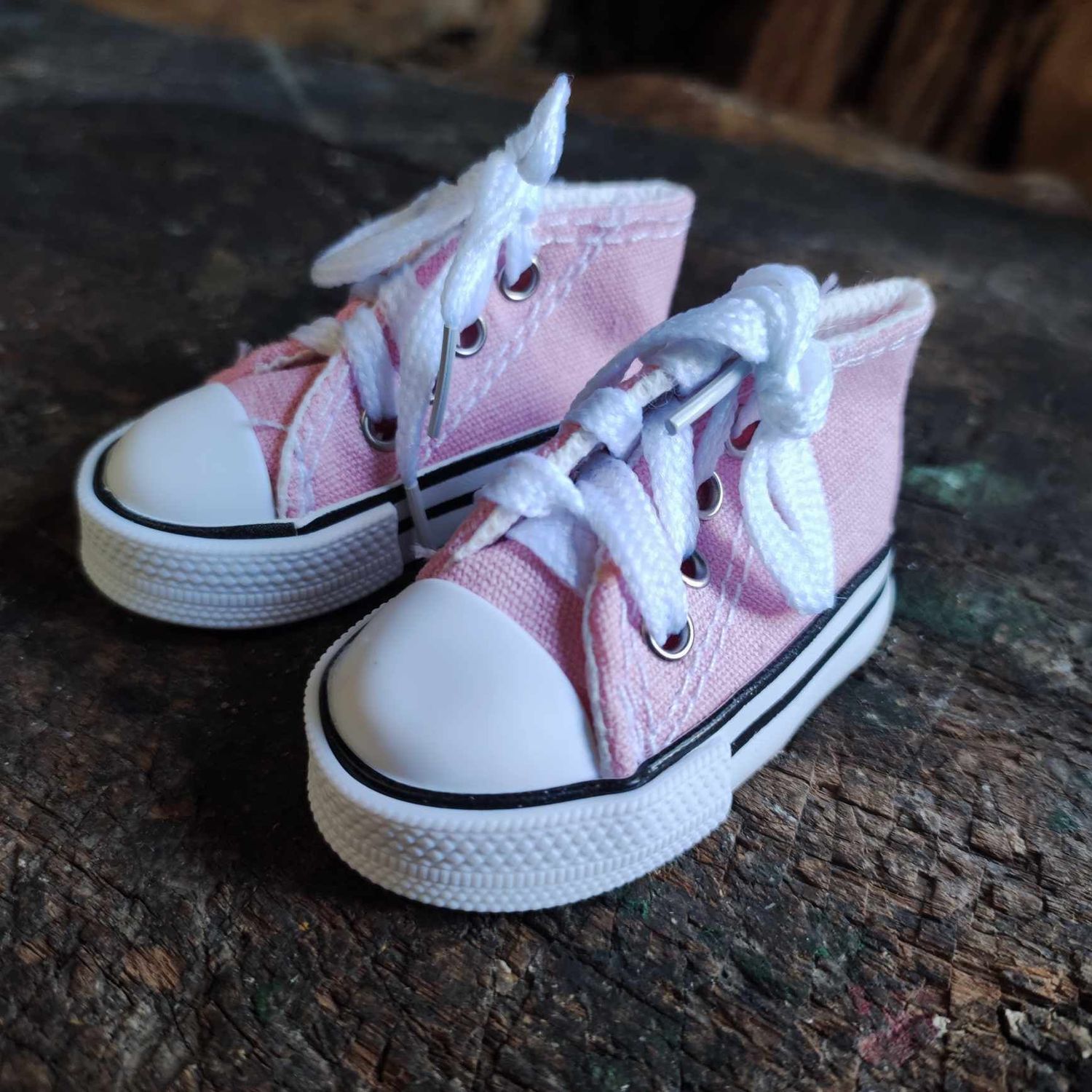 Mini Turnschuhe Sneaker zum Schnueren, Rosa 7,5 cm