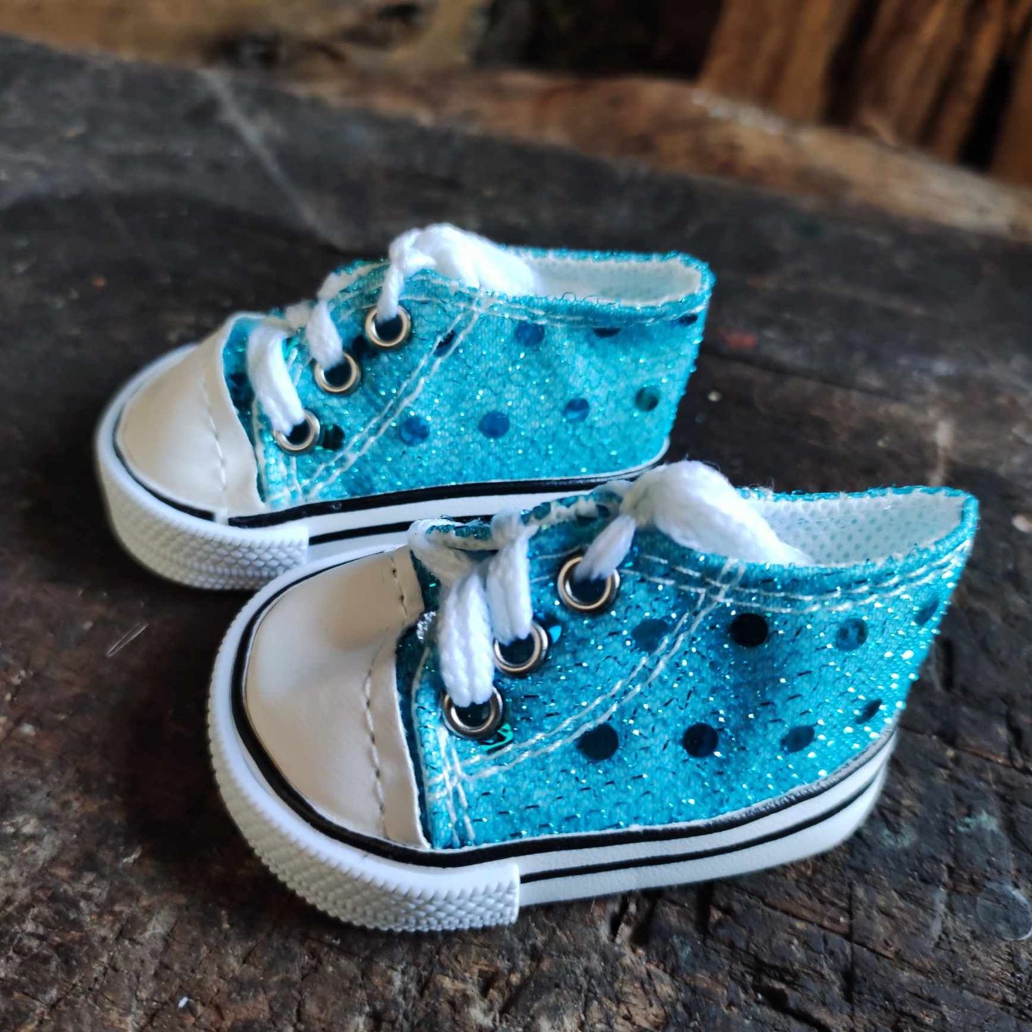 Baeren Turnschuhe Blau 7 cm - Pailletten Sneaker - Deko