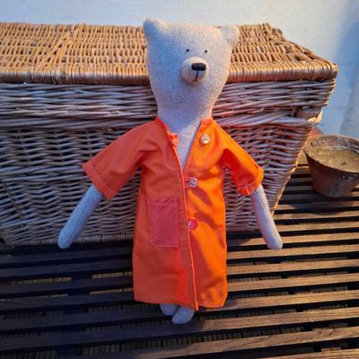 Vintage Jacke Orange (für 40 cm Bären). Gebraucht. Polyester. Dekoartikel