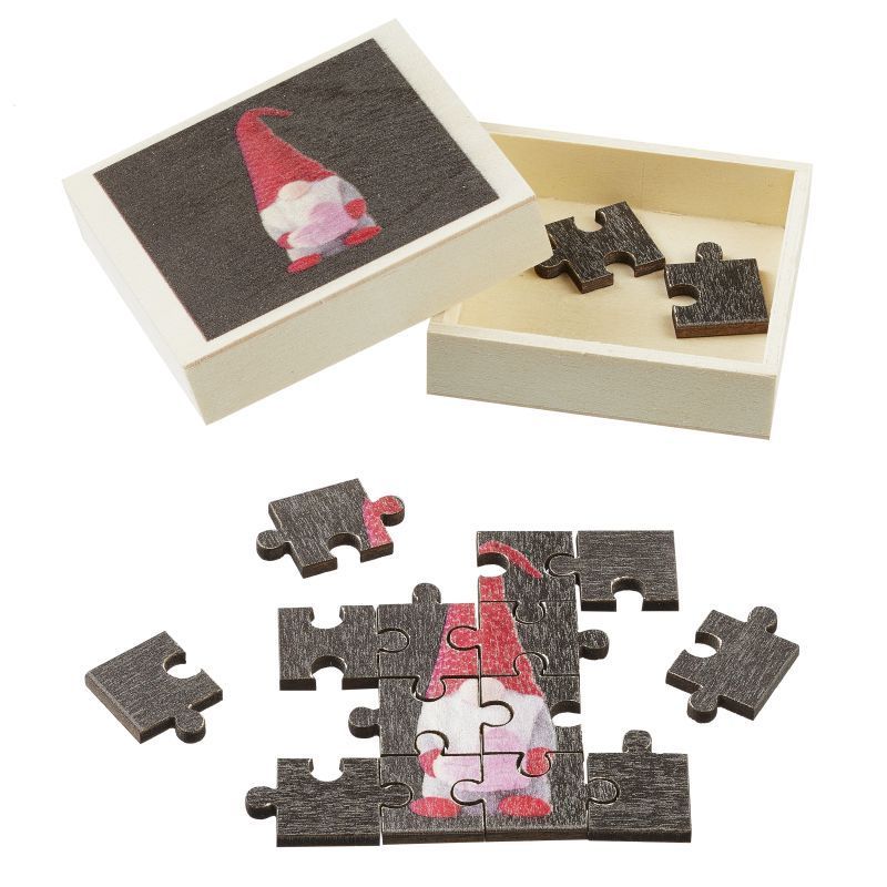 Puzzle I, Wichtel Motiv, ca. 5,5 cm mit Box, - Wichteltür Zubehör. Dekoartikel