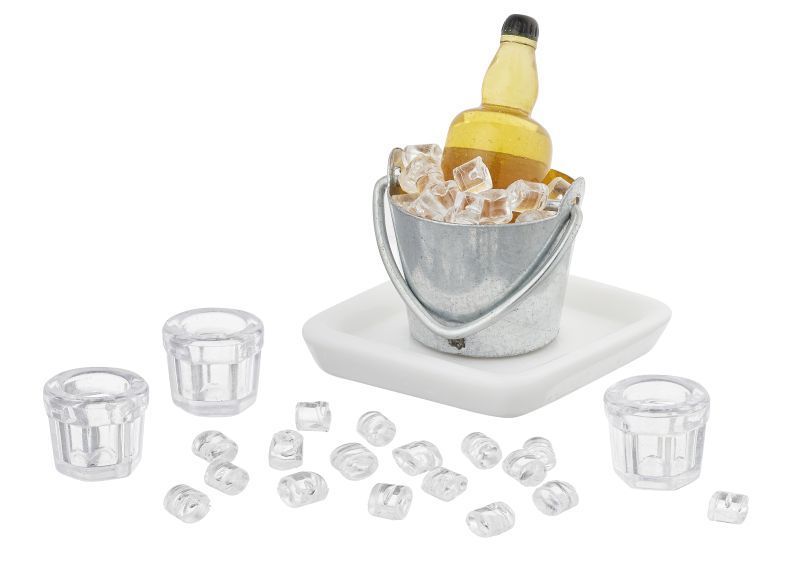 Miniatur Getränke-Set, ca. 3cm, 6-teilig. Wichteltür Zubehör. Dekoartikel