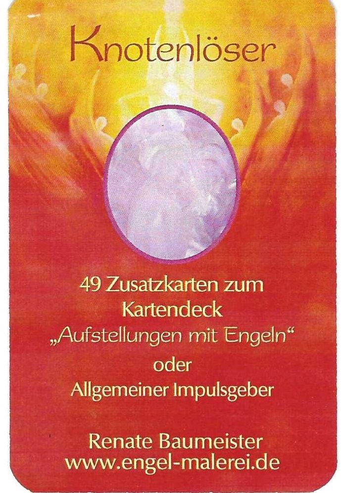 Knotenlöser. Zusatzkarten zum Kartenset von Susanne Hühn Aufstellungen mit Engeln. Lichtwesen.  (antiquarisch - unbenutzt)