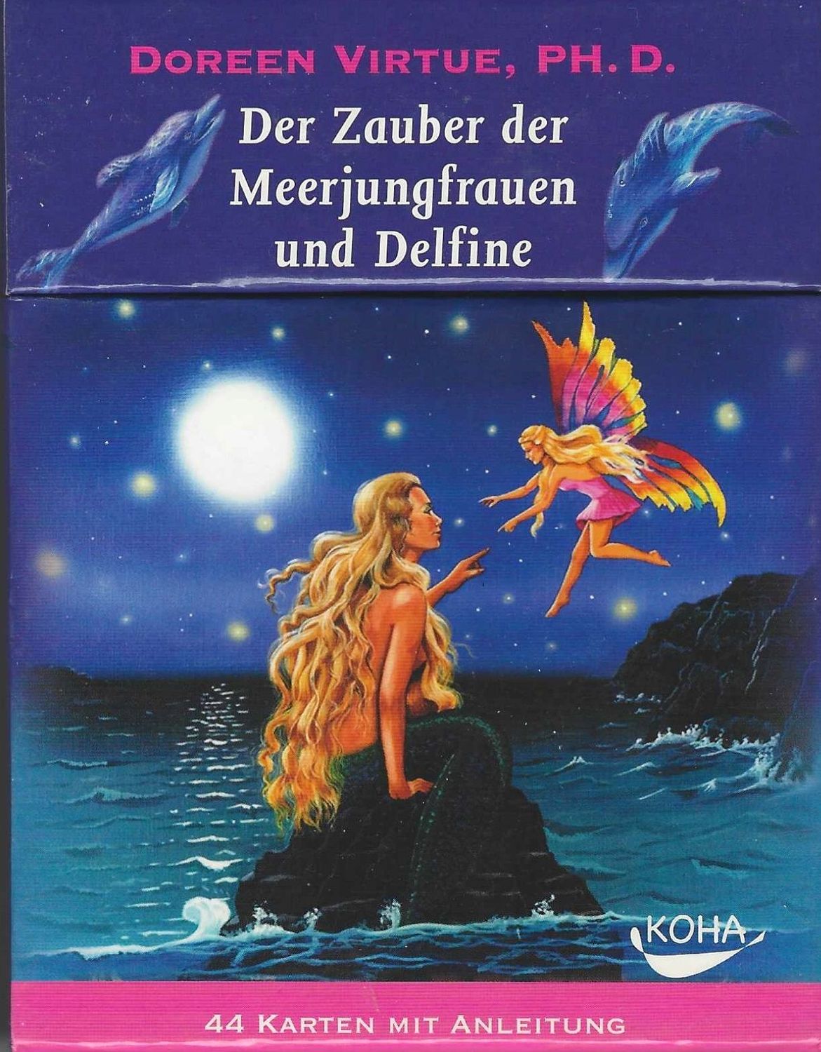 Der Zauber der Meerjungfrauen und Delfine.  Buch und Kartendeck von Doreen Virtue (antiquarisch)