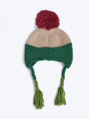 Handgestrickte Muetze mit Ohren Rot Blau fuer 40 cm Philomena Kloss Baeren