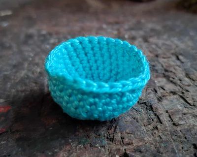 Miniatur Häkelkorb tuerkis