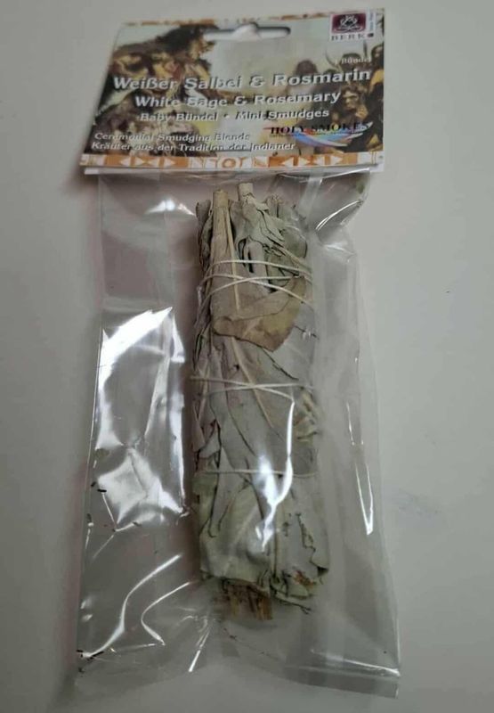 Weisser Salbei & Rosmarin Mini Smudge Kraeuterbuendel Weisser Salbei & Rosmarin Mini Smudge Kraeuterbuendel
