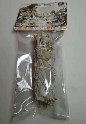 Weisser Salbei & Rosmarin Mini Smudge Kraeuterbuendel Weisser Salbei & Rosmarin Mini Smudge Kraeuterbuendel