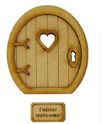 Miniatur Wichteltür 3D Holz mit Herzfenster