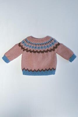 Jacquard Pullover Pink Jacquard Bären Pullover Pink