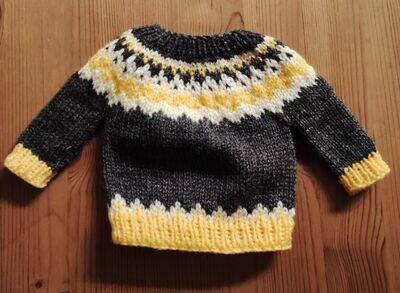 Jacquard Pullover Grau Gelb Jacquard Pullover Grau Gelb