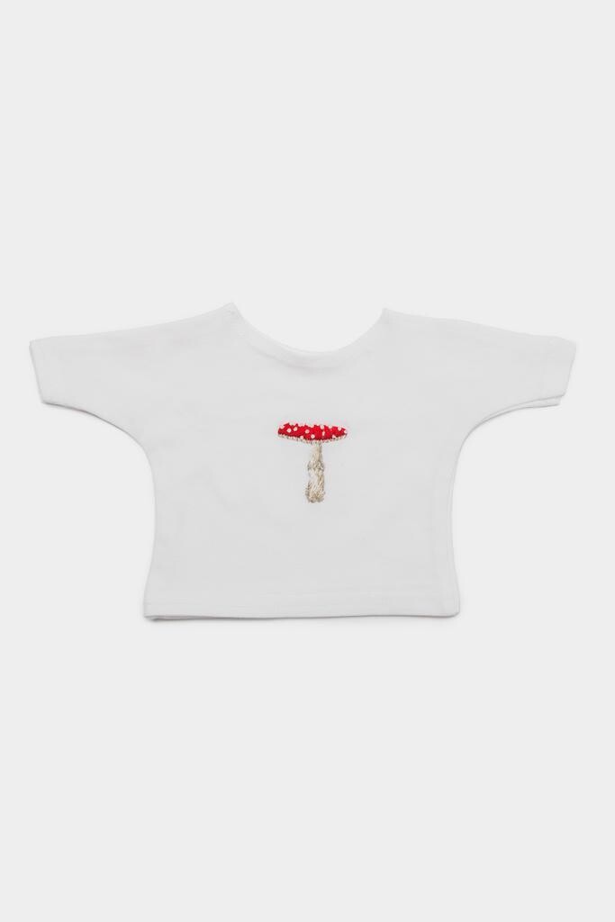 TShirt Weiss Fliegenpilz fuer 40 cm Philomena Kloss Weißes T-Shirt mit gesticktem Fliegenpilz für Philomena Kloss Bären